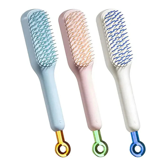 Self Cleaning Hair Brush, One-click Cleaning Telescopic Hair Comb